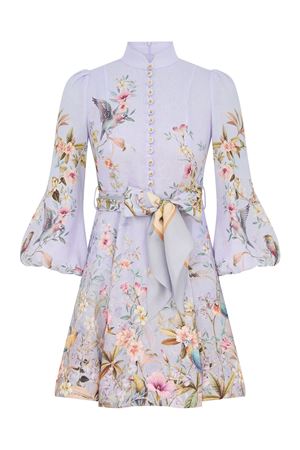 Rebellion Button Mini Dress in Blue Aviary ZIMMERMANN | 9142DC261BLAV