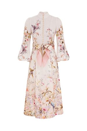 Rebellion Button Midi Dress in Cream Aviary ZIMMERMANN | 9143DC261CRMAV