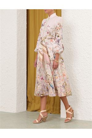 Rebellion Button Midi Dress in Cream Aviary ZIMMERMANN | 9143DC261CRMAV